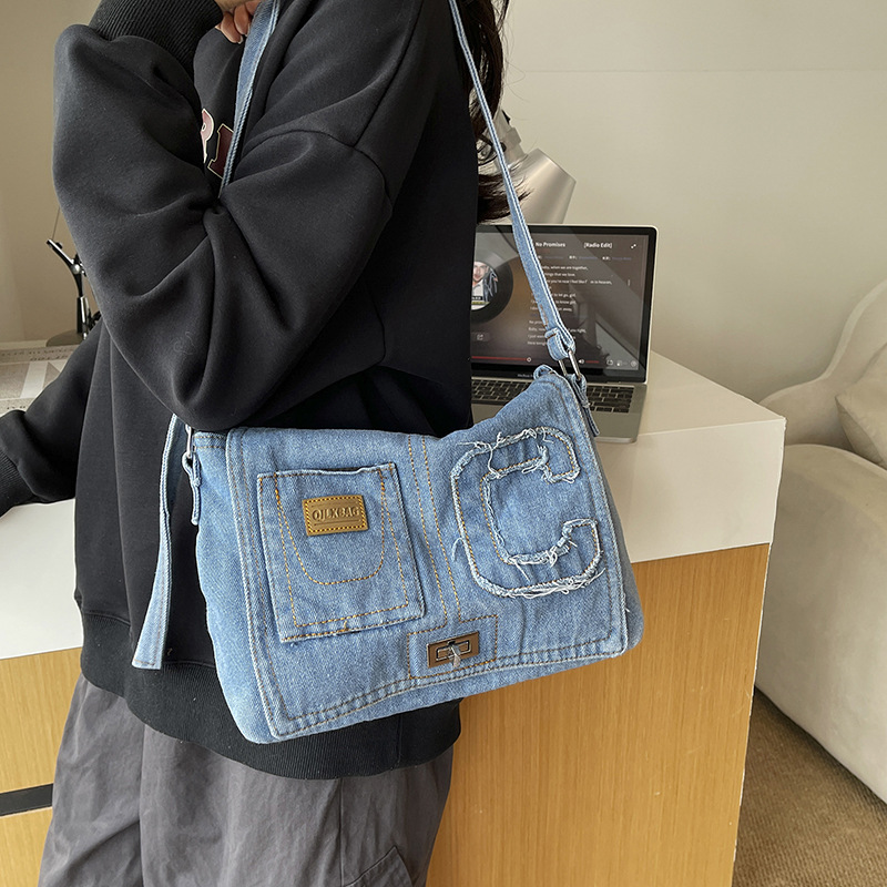 Women Bags Jeans - Женская джинсовая сумка-кроссбоди, повседневная сумка через