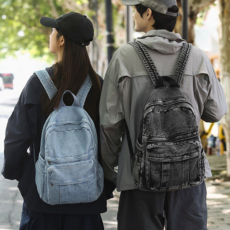 Women'S Kipling Bags - Джинсовый рюкзак в стиле ретро, большая