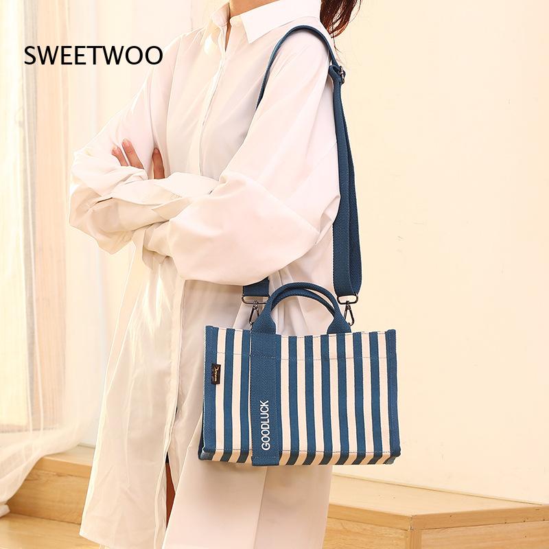 Women Hand Bags For Office - 2026 Маленькая холщовая сумка-тоут с вертикальными